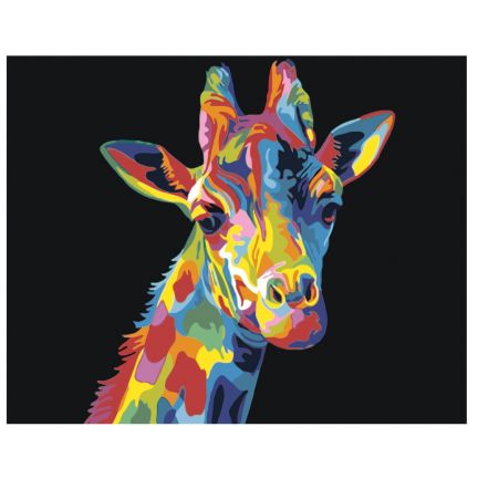 Gleznas pēc numuriem "Krāsainā žirafe" A5II-GX26194