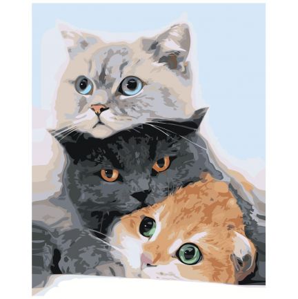 Gleznas pēc numuriem "Trīs kaķi" AAAA-KT2