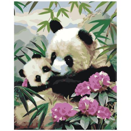 Gleznas pēc numuriem "Panda meitenes" AOKO-MS00017