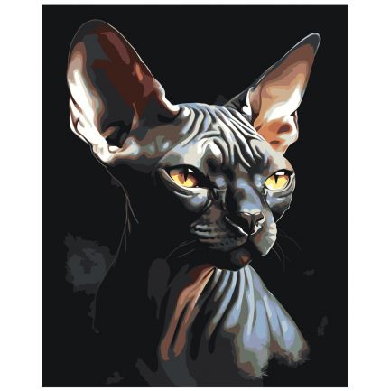 Gleznas pēc numuriem "Melnais sfinks" EVEE-sphynx-0001