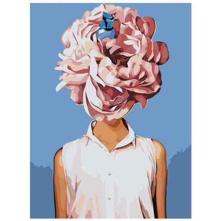 Gleznas pēc numuriem "Meitene ar rozā ziedu" Z-AB253