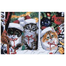 Gleznas pēc numuriem "Ziemassvētku kaķēni" A113