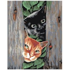 Gleznas pēc numuriem "Divi kaķi" A114