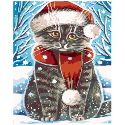 Gleznas pēc numuriem "Kaķu Ziemassvētki" A173