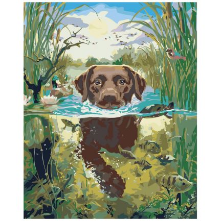 Gleznas pēc numuriem "Suns ūdenī" A5II-AF220