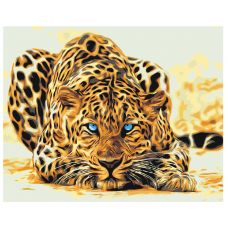 Gleznas pēc numuriem "Leopards ar zilām acīm" A5II-GX4175