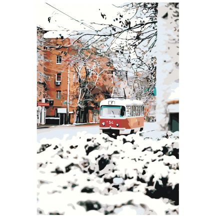Gleznas pēc numuriem "Ziemas tramvajs" E.@Y-tram95411