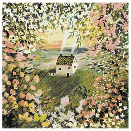 Gleznas pēc numuriem "Pavasara mājiņa" EVEE-art-0383