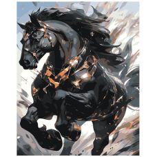 Gleznas pēc numuriem "Melnais zirgs" IIIR-KIR150