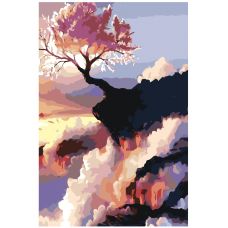 Gleznas pēc numuriem "Sakura uz klints" IIIR-p-235