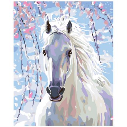 Gleznas pēc numuriem "Balts zirgs" KTMK-13941