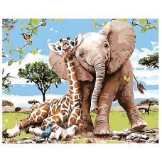 Gleznas pēc numuriem "Zilonis ar žirafi" KTMK-KTMK-37215