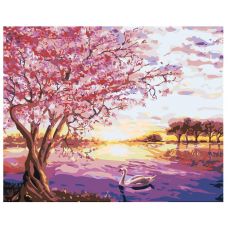 Gleznas pēc numuriem "Gulbji un Sakura" NEGV-col4550345
