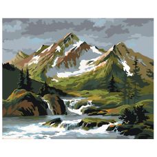 Gleznas pēc numuriem "Kalni un upe" PP14