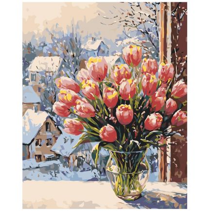 Gleznas pēc numuriem “Ziemas tulpes” z070225-3