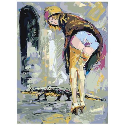 Gleznas pēc numuriem “Meitene ar krokodilu” zgena190220-5-2