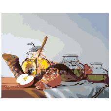 Gleznas pēc numuriem "Klusā daba uz galda" 1MRR-NOVEZATISI2