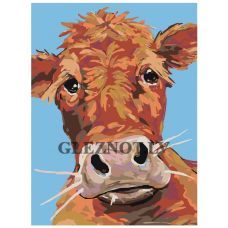 Gleznas pēc numuriem "Skumja govs" A104