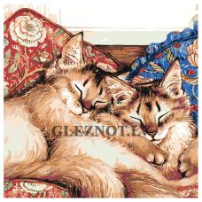 Gleznas pēc numuriem "Miega kaķi" A117