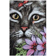 Gleznas pēc numuriem "Kaķis ar mārīti" A164