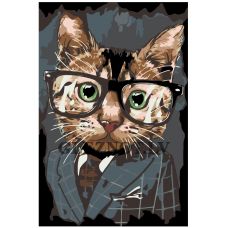 Gleznas pēc numuriem "Kaķis uzvalkā" A178