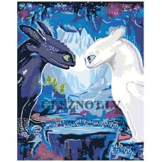 Gleznas pēc numuriem "Melnbaltie pūķi" A5II-AF762