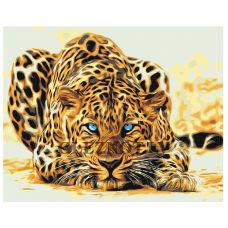 Gleznas pēc numuriem "Leopards ar zilām acīm" A5II-GX4175