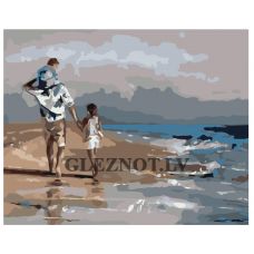 Gleznas pēc numuriem "Tēvs ar bērniem" A5II-PK59105