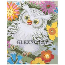 Gleznas pēc numuriem "Pūce ziedos" A5II-VA-0166