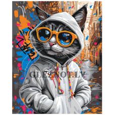 Gleznas pēc numuriem "Kaķis stilā" AAAA-NK652