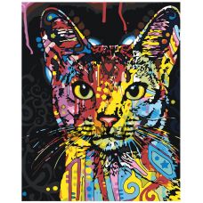 Gleznas pēc numuriem "Kaķis rakstos" AOKO-MS00015