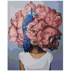 Gleznas pēc numuriem "Meitene ar peonijām" EL009