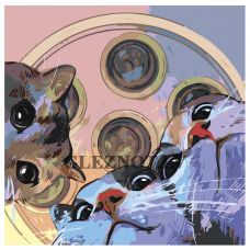 Gleznas pēc numuriem "Operācijas kaķi" EVEE-art-0358