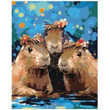Gleznas pēc numuriem "Trīs kapibaras" EVEE-capybara-0003