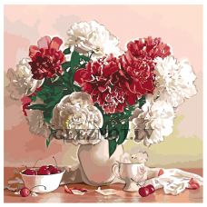 Gleznas pēc numuriem "Peonijas un ķirši" F59