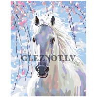 Gleznas pēc numuriem "Balts zirgs" KTMK-13941