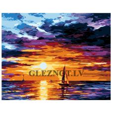 Gleznas pēc numuriem "Buras saulrietā" LA19