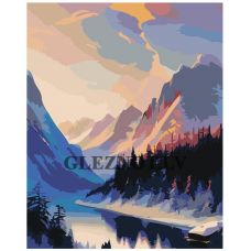 Gleznas pēc numuriem "Saulriets kalnos" LI-257