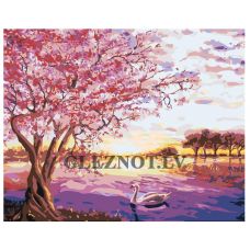 Gleznas pēc numuriem "Gulbji un Sakura" NEGV-col4550345