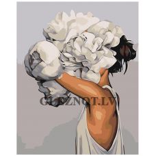 Gleznas pēc numuriem "Ziedu galva" Z-AB249