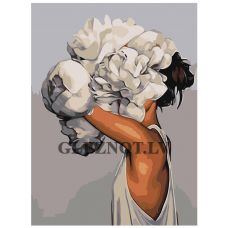 Gleznas pēc numuriem "Meitene ar ziedu" Z-AB255