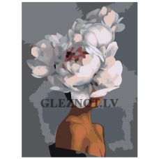 Gleznas pēc numuriem "Baltās peonijas uz galvas" Z-AB705
