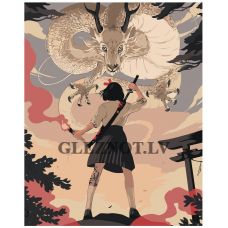 Gleznas pēc numuriem "Meitene un pūķis" Z-MV192