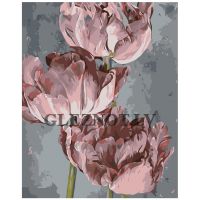 Gleznas pēc numuriem "Trīs peonijas" Z-NA48